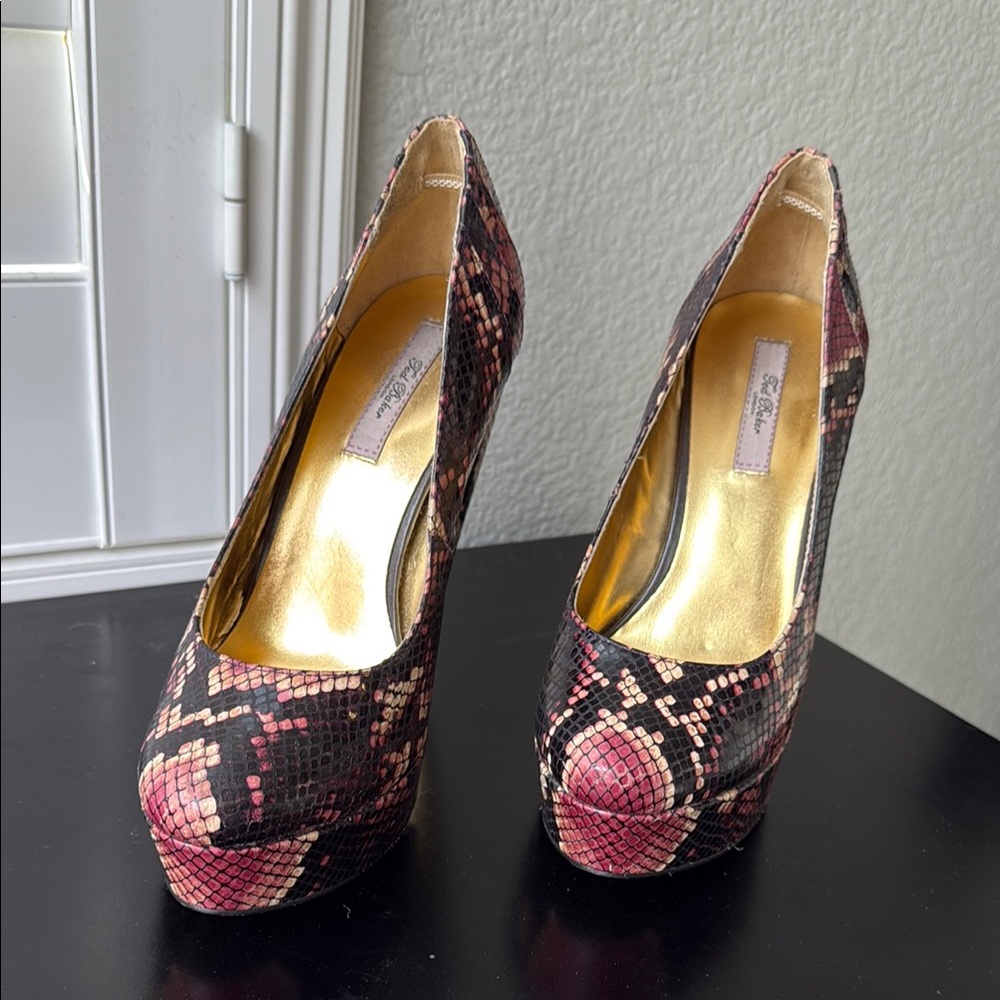 Ted Baker Pink Snakeskin Heels
